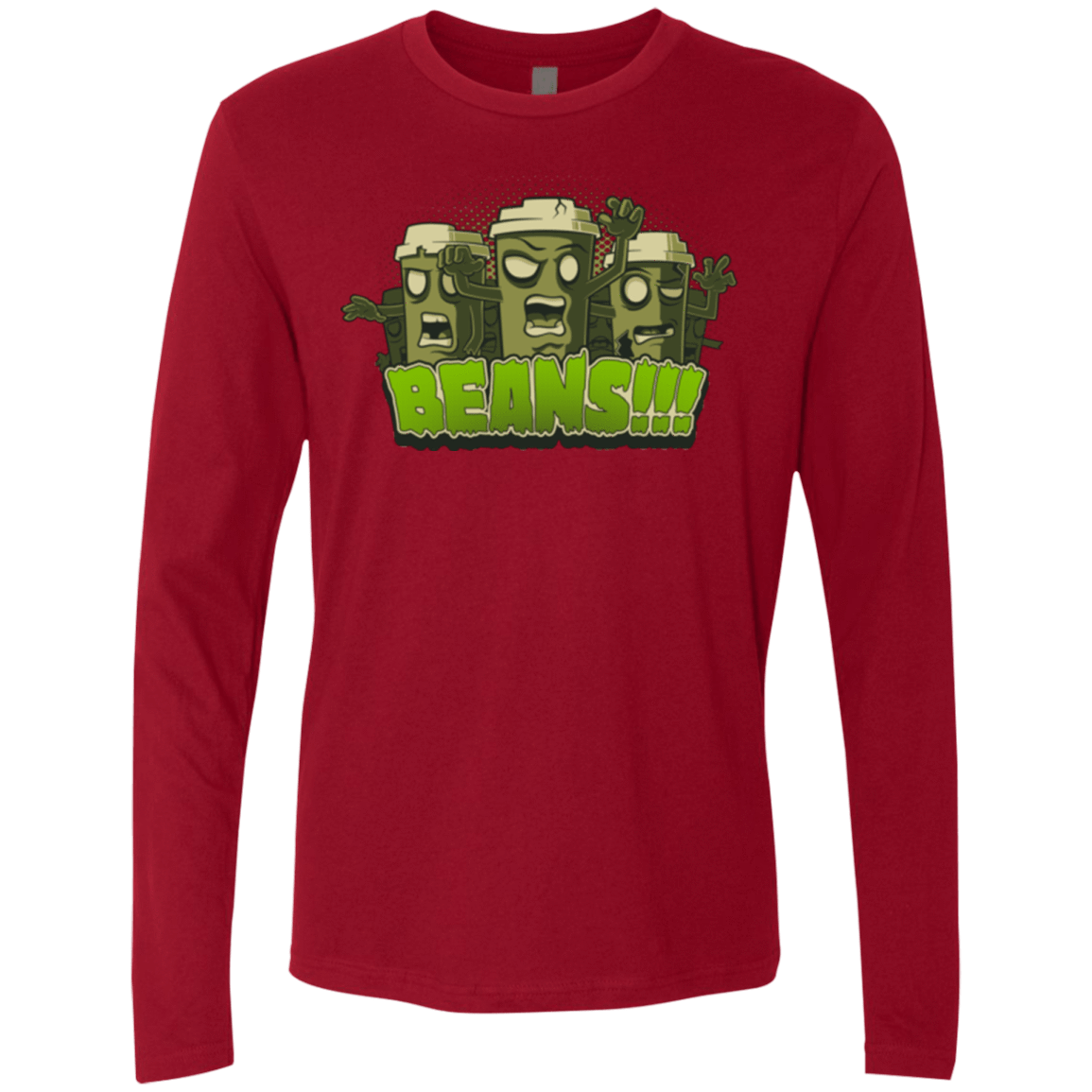 T-Shirts Cardinal / Small Beans Men's Premium Long Sleeve