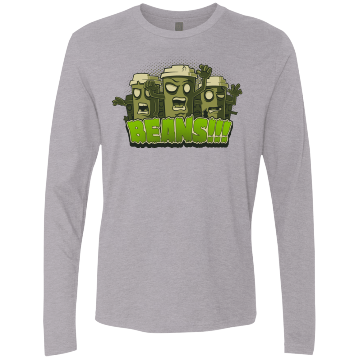 T-Shirts Heather Grey / Small Beans Men's Premium Long Sleeve
