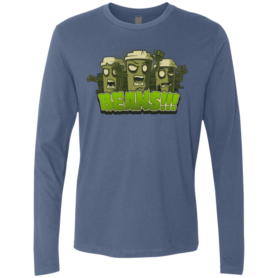 T-Shirts Indigo / Small Beans Men's Premium Long Sleeve
