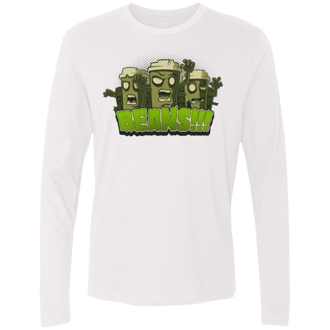 T-Shirts White / Small Beans Men's Premium Long Sleeve