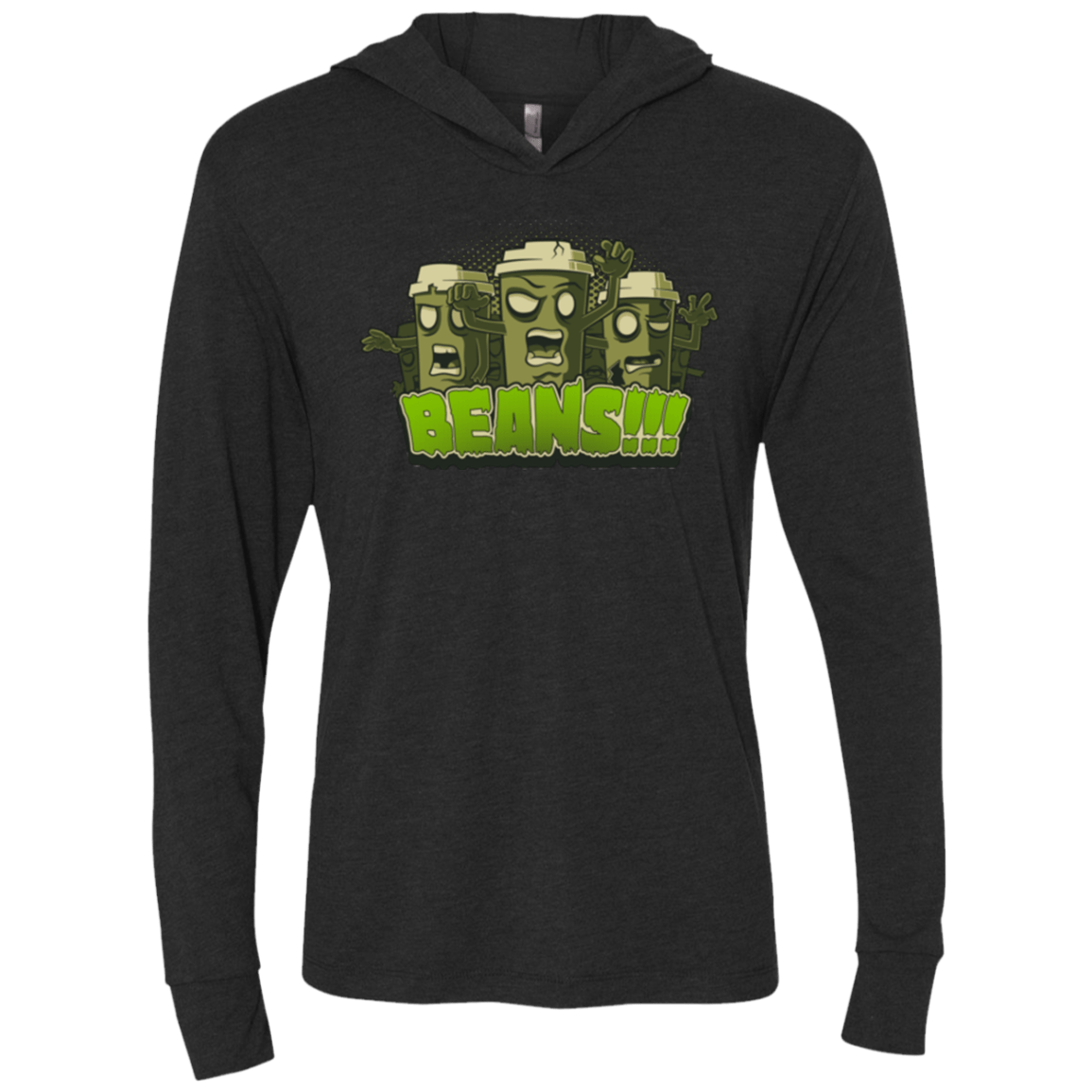 T-Shirts Vintage Black / X-Small Beans Triblend Long Sleeve Hoodie Tee
