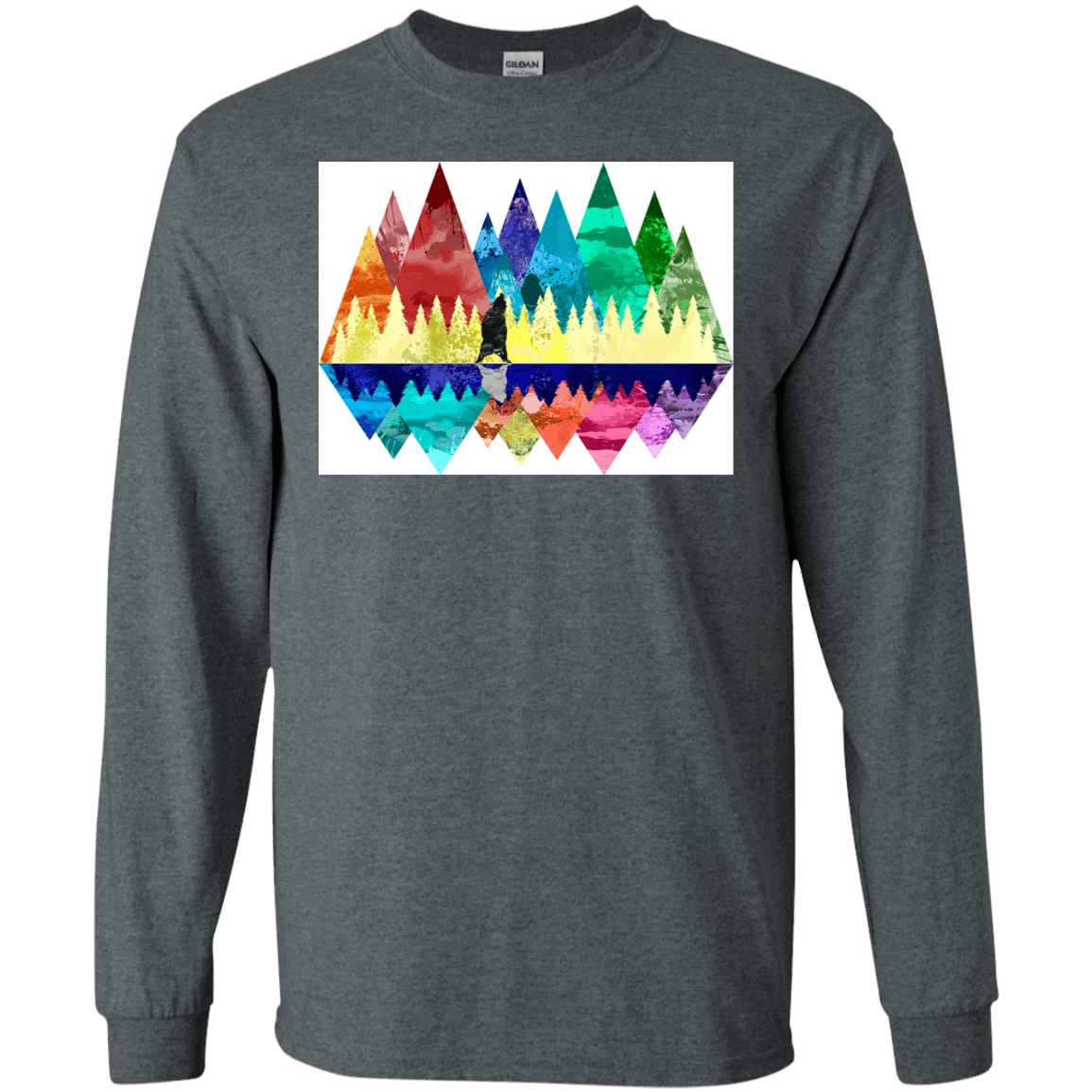 T-Shirts Dark Heather / S Bear Color Forest Men's Long Sleeve T-Shirt