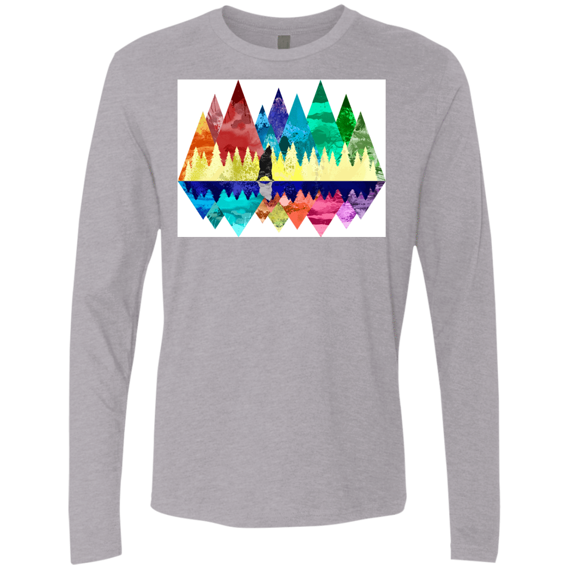 T-Shirts Heather Grey / S Bear Color Forest Men's Premium Long Sleeve