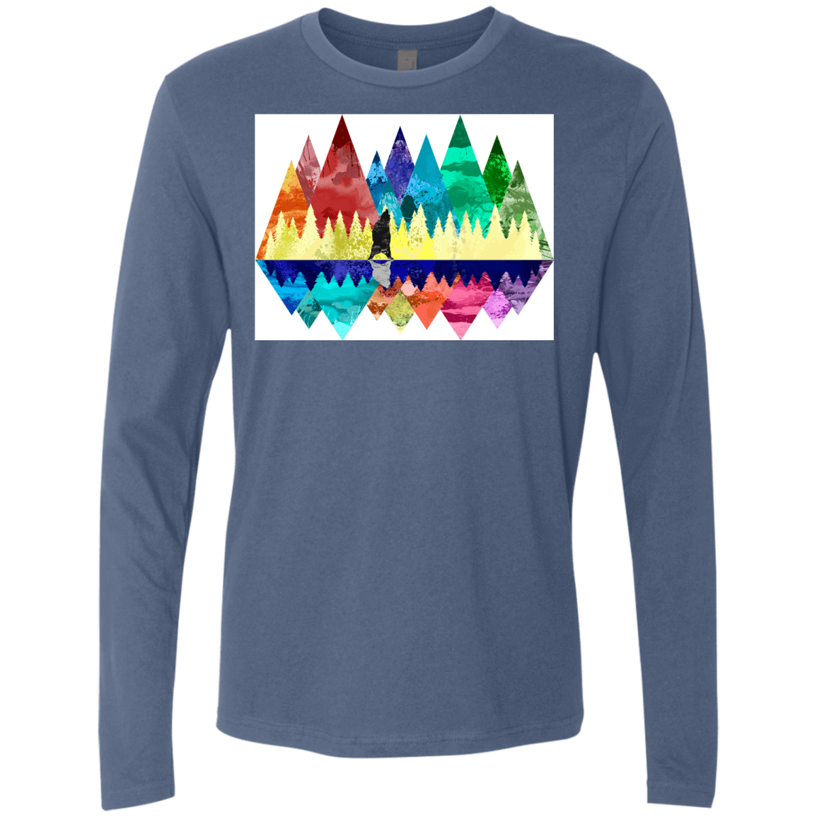 T-Shirts Indigo / S Bear Color Forest Men's Premium Long Sleeve
