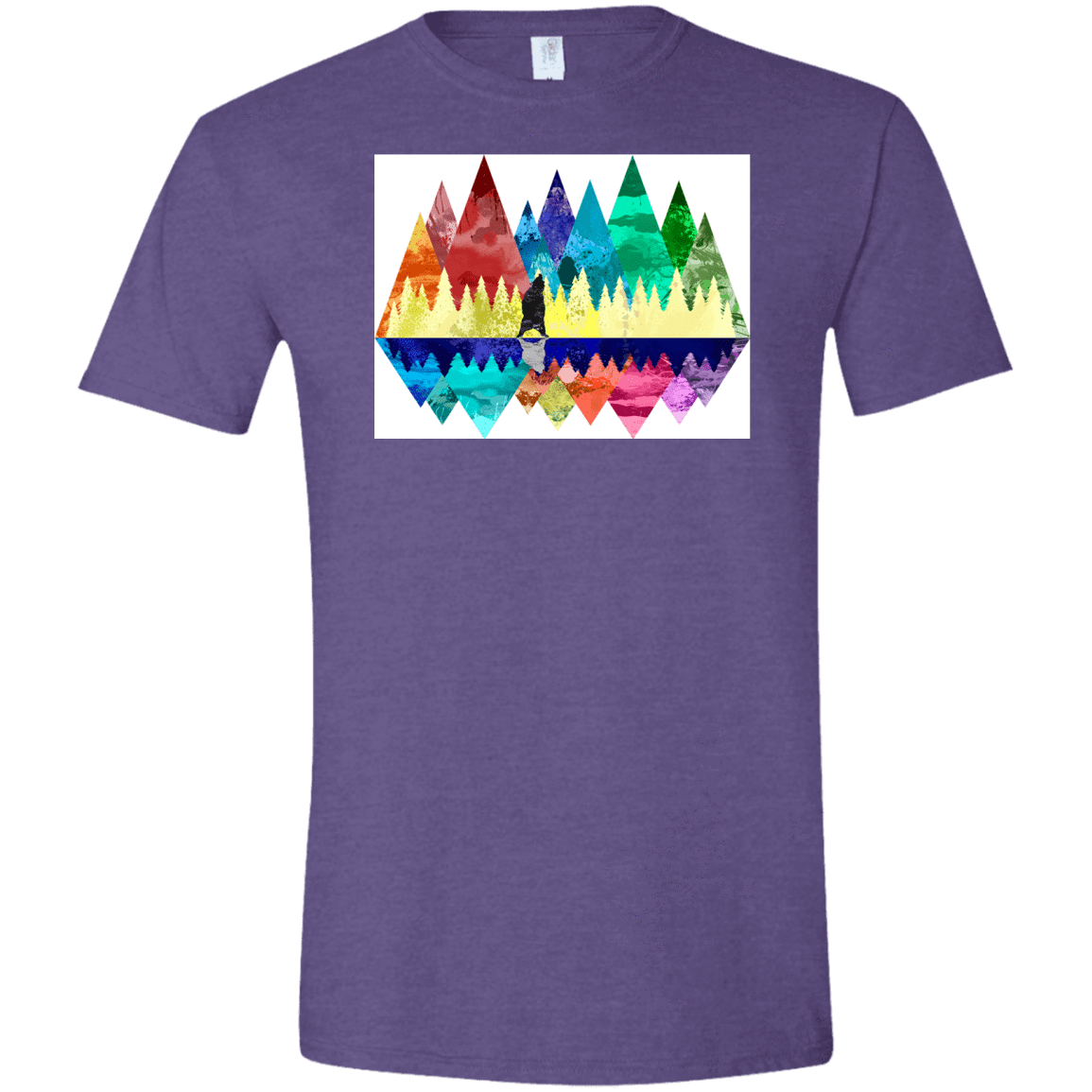 T-Shirts Heather Purple / S Bear Color Forest Men's Semi-Fitted Softstyle