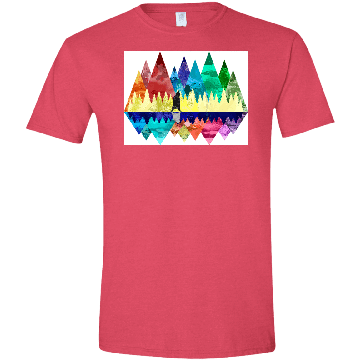 T-Shirts Heather Red / S Bear Color Forest Men's Semi-Fitted Softstyle