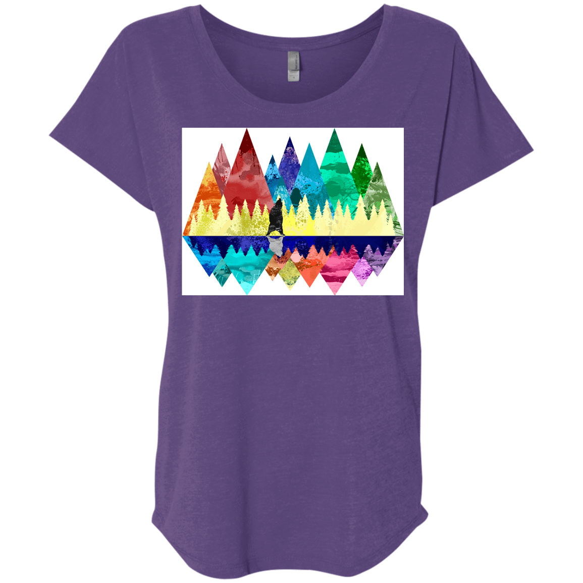 T-Shirts Purple Rush / X-Small Bear Color Forest Triblend Dolman Sleeve