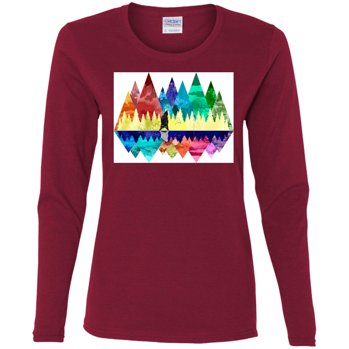 T-Shirts Cardinal / S Bear Color Forest Women's Long Sleeve T-Shirt