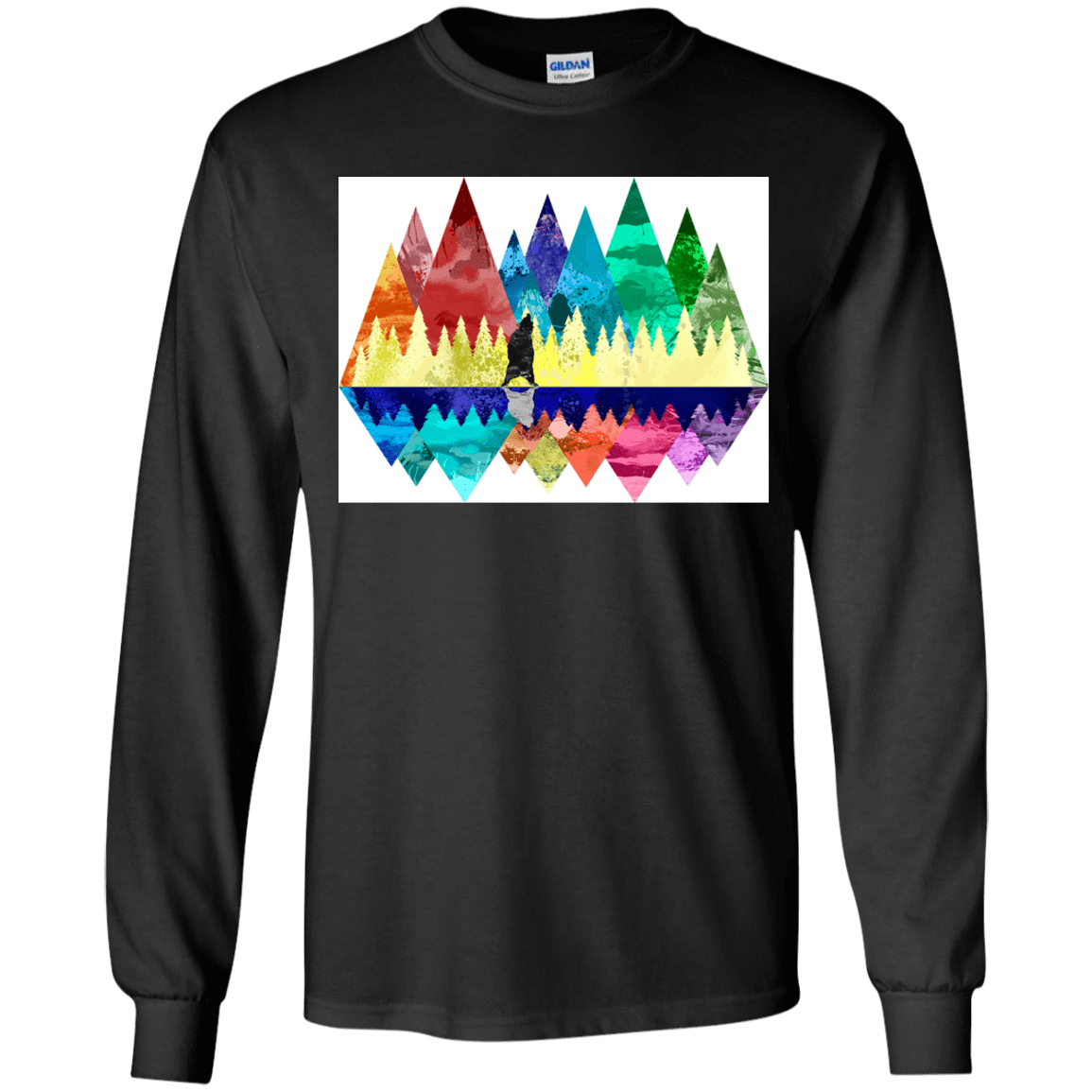T-Shirts Black / YS Bear Color Forest Youth Long Sleeve T-Shirt