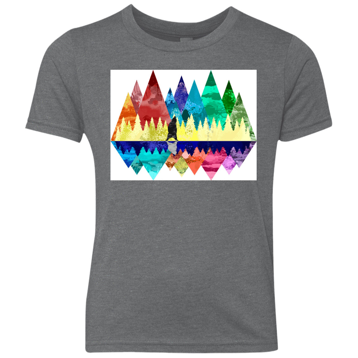 T-Shirts Premium Heather / YXS Bear Color Forest Youth Triblend T-Shirt