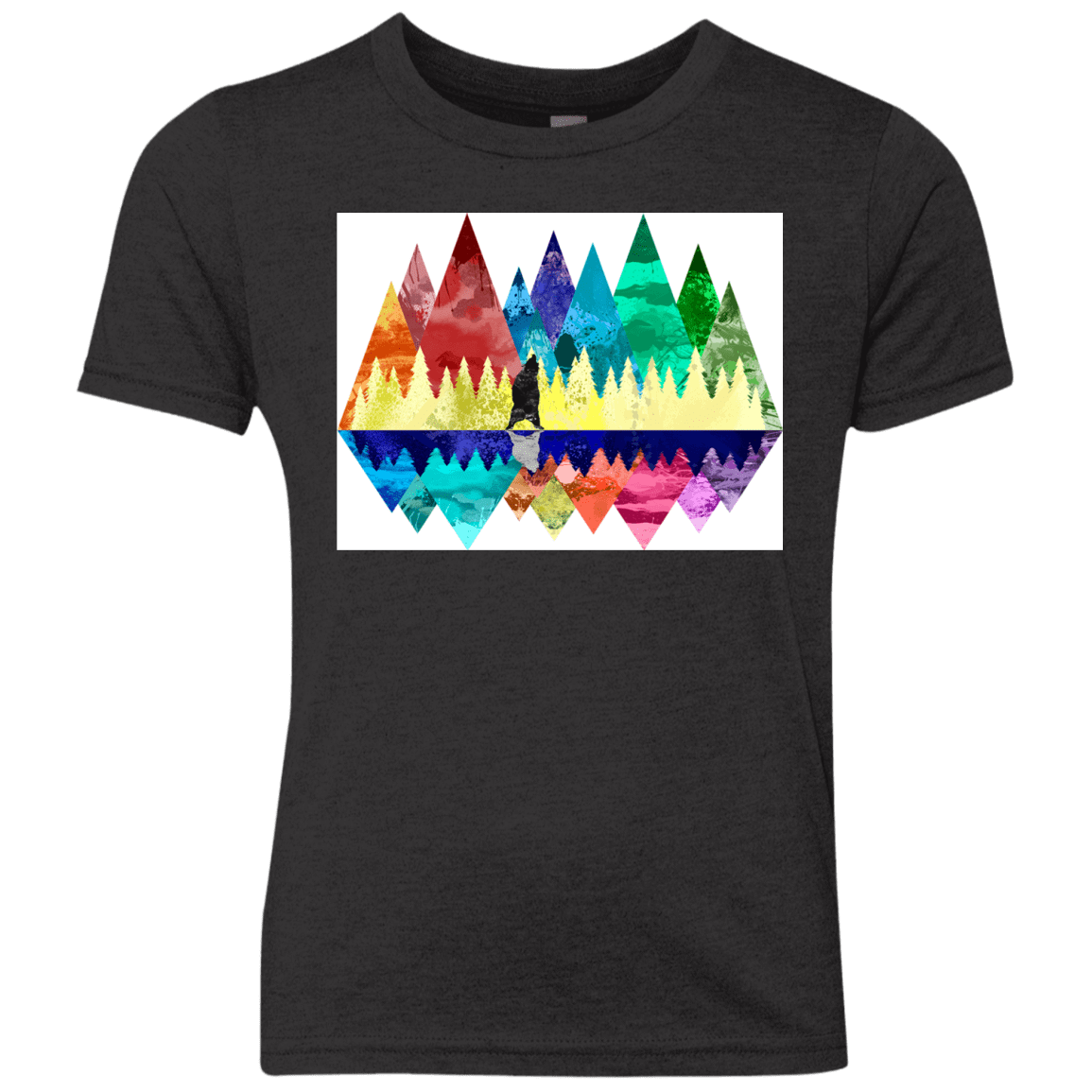 T-Shirts Vintage Black / YXS Bear Color Forest Youth Triblend T-Shirt