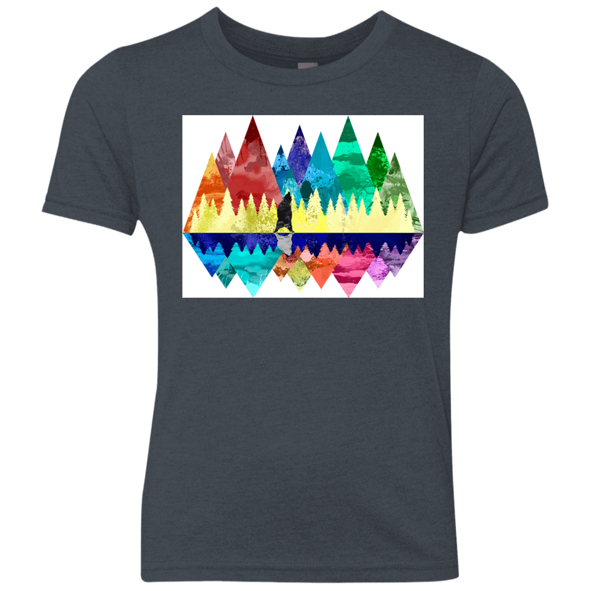 T-Shirts Vintage Navy / YXS Bear Color Forest Youth Triblend T-Shirt