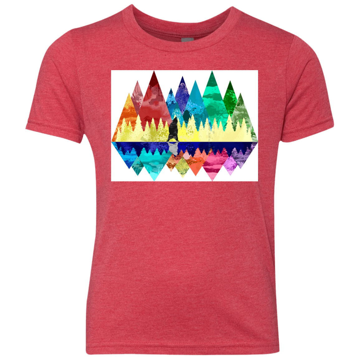 T-Shirts Vintage Red / YXS Bear Color Forest Youth Triblend T-Shirt