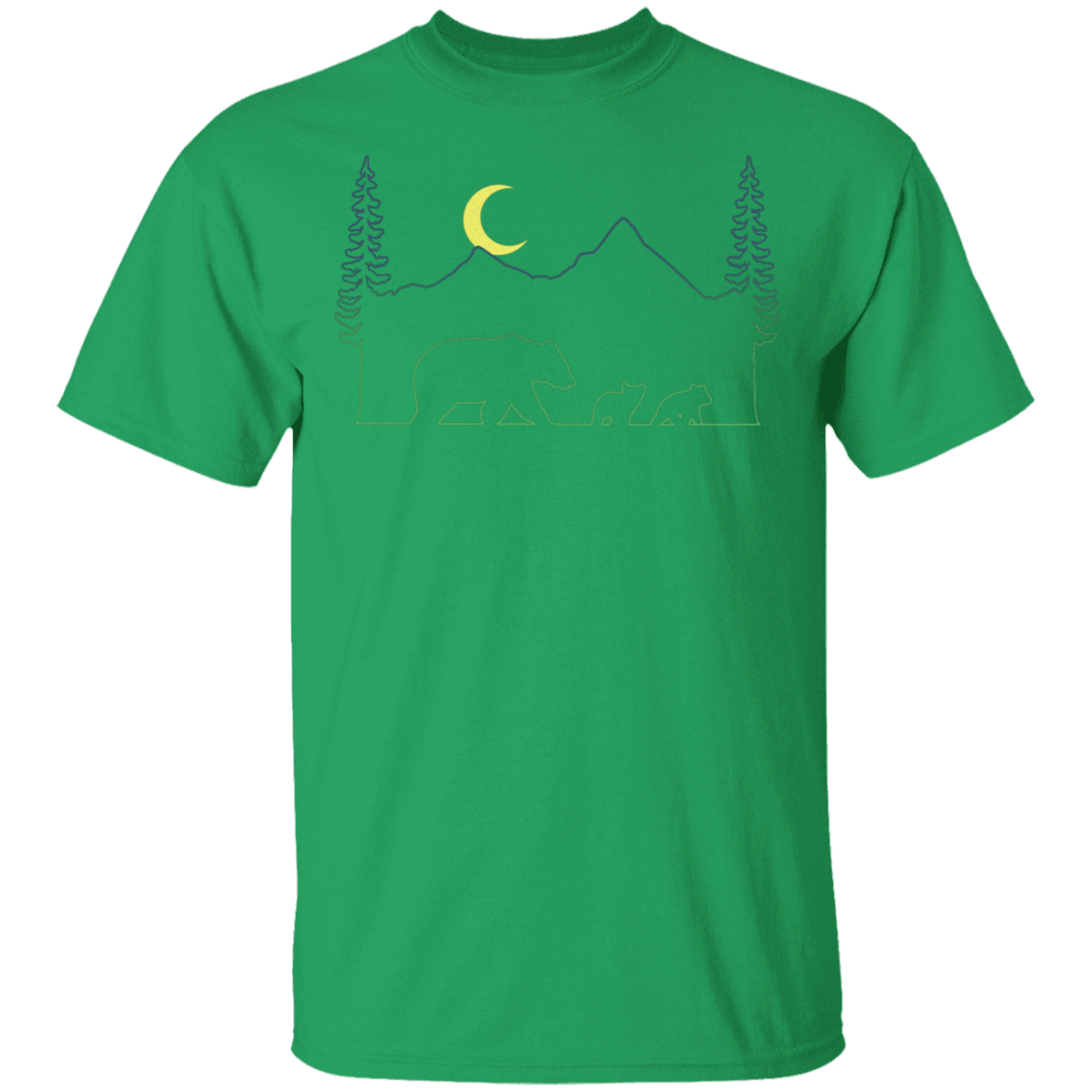T-Shirts Irish Green / S Bear Cub Line Art T-Shirt