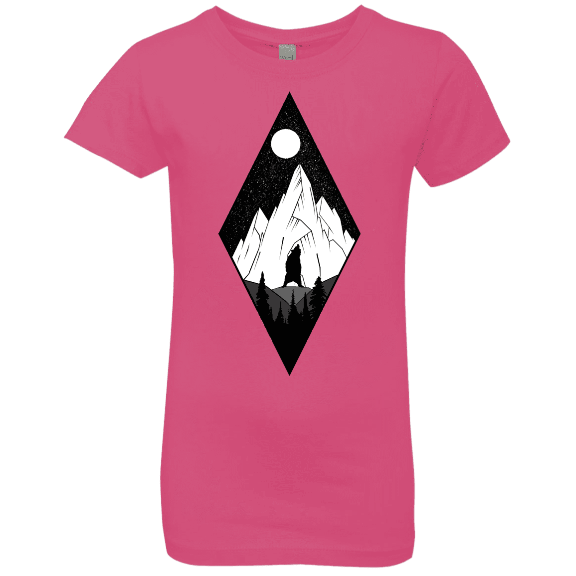 T-Shirts Hot Pink / YXS Bear Diamond Girls Premium T-Shirt
