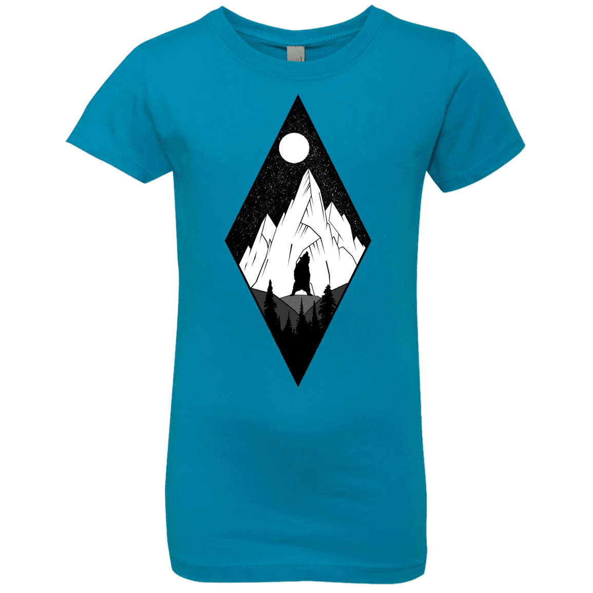 T-Shirts Turquoise / YXS Bear Diamond Girls Premium T-Shirt