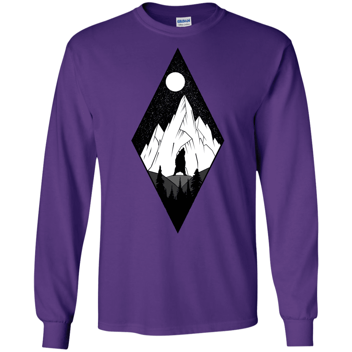 T-Shirts Purple / S Bear Diamond Men's Long Sleeve T-Shirt