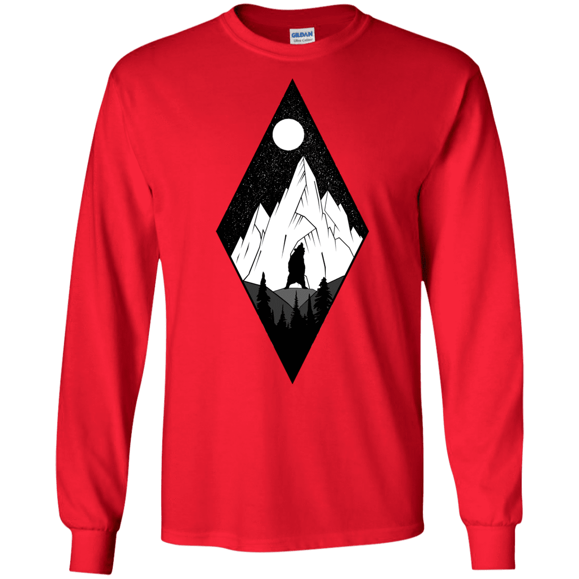 T-Shirts Red / S Bear Diamond Men's Long Sleeve T-Shirt