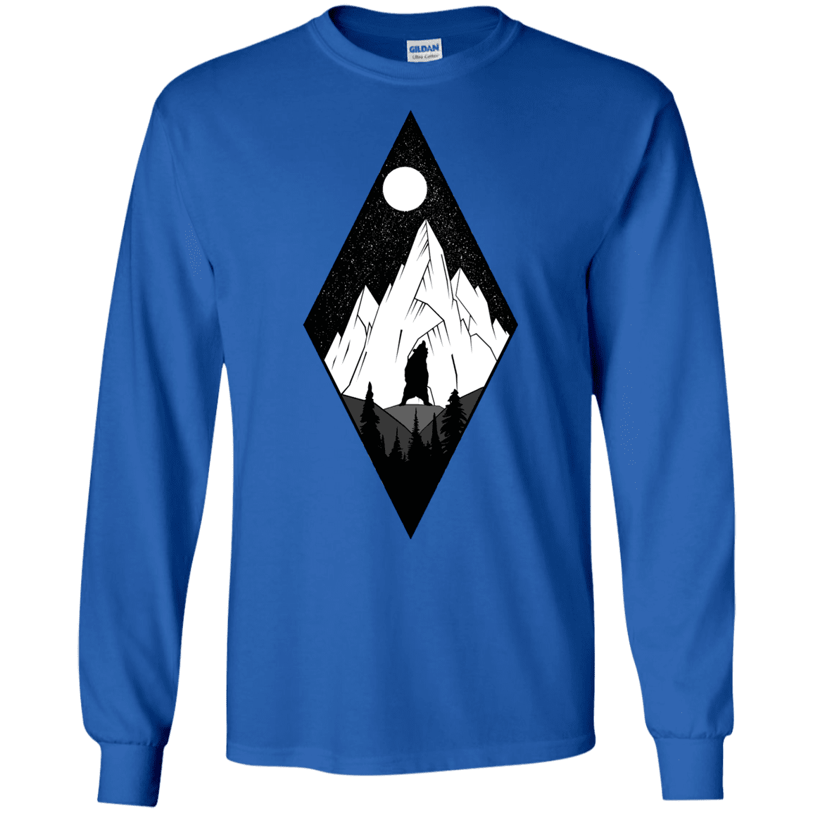 T-Shirts Royal / S Bear Diamond Men's Long Sleeve T-Shirt