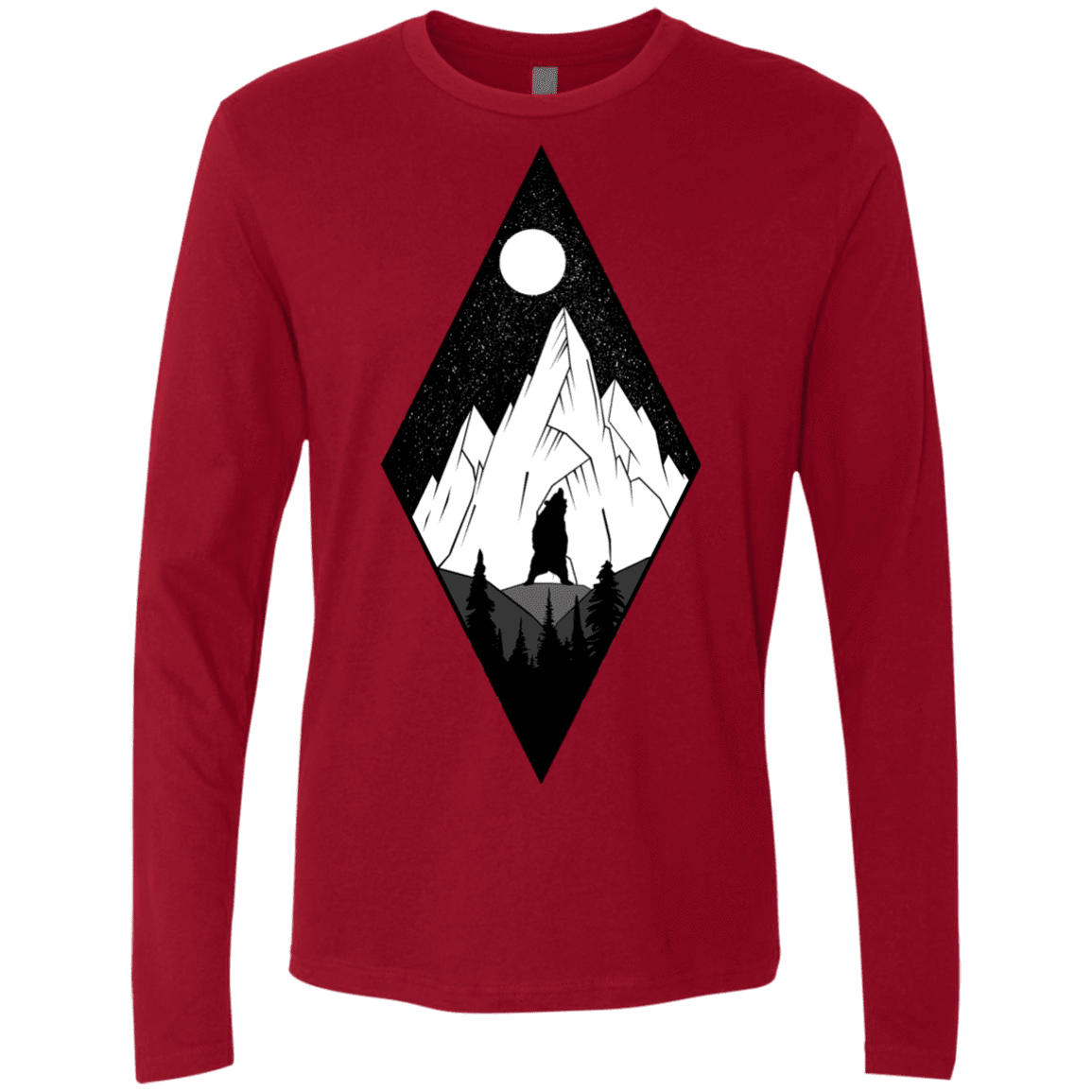 T-Shirts Cardinal / S Bear Diamond Men's Premium Long Sleeve