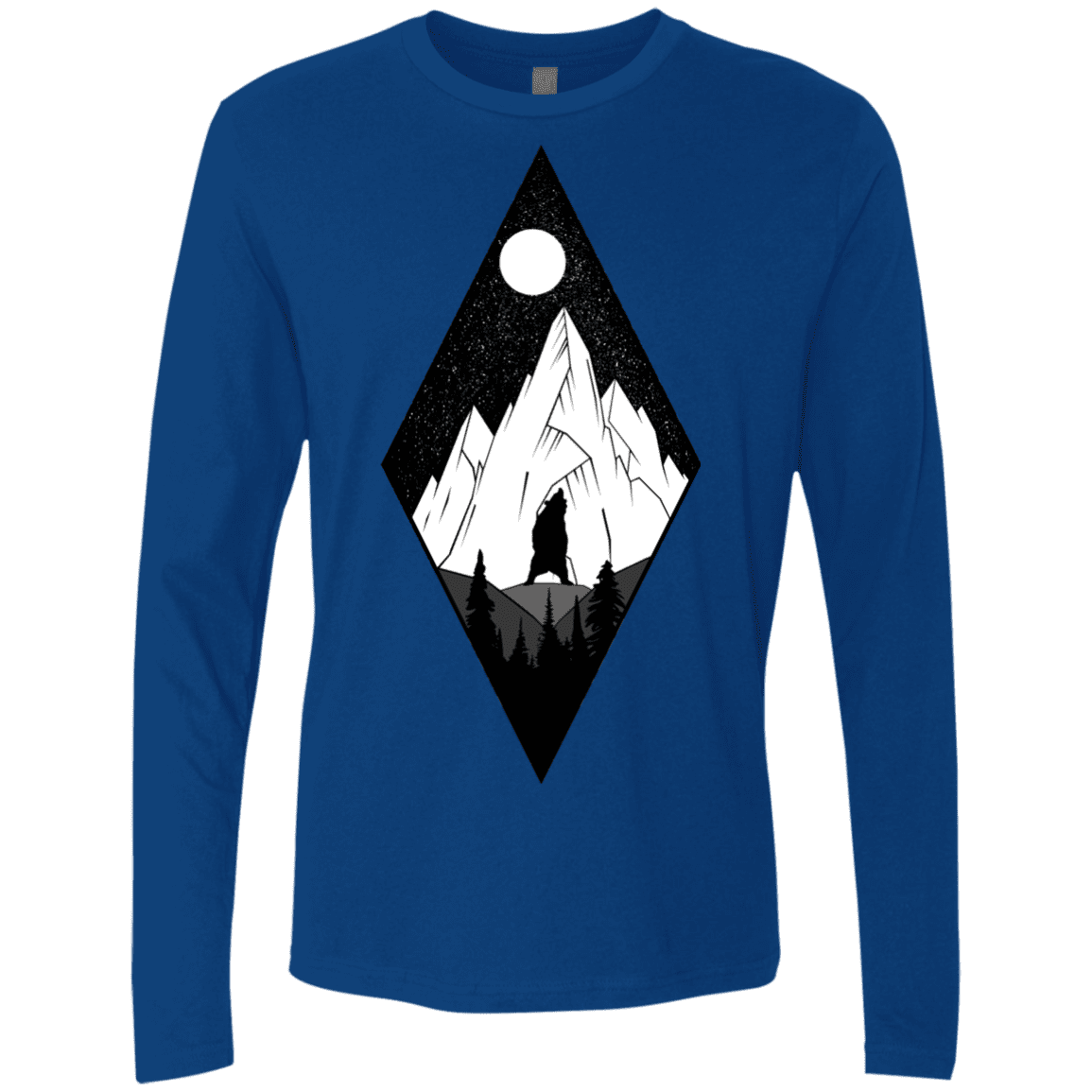 T-Shirts Royal / S Bear Diamond Men's Premium Long Sleeve