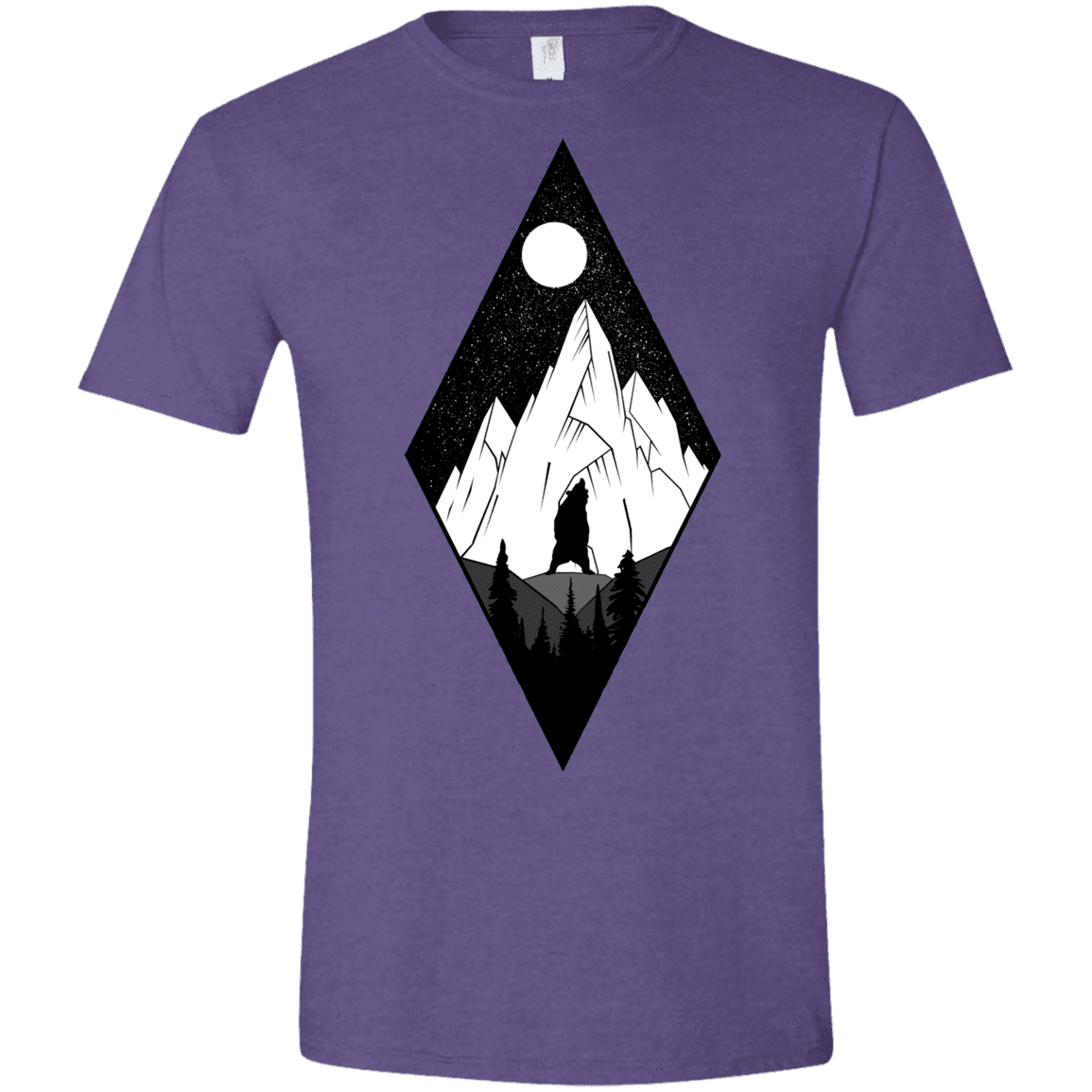 T-Shirts Heather Purple / S Bear Diamond Men's Semi-Fitted Softstyle
