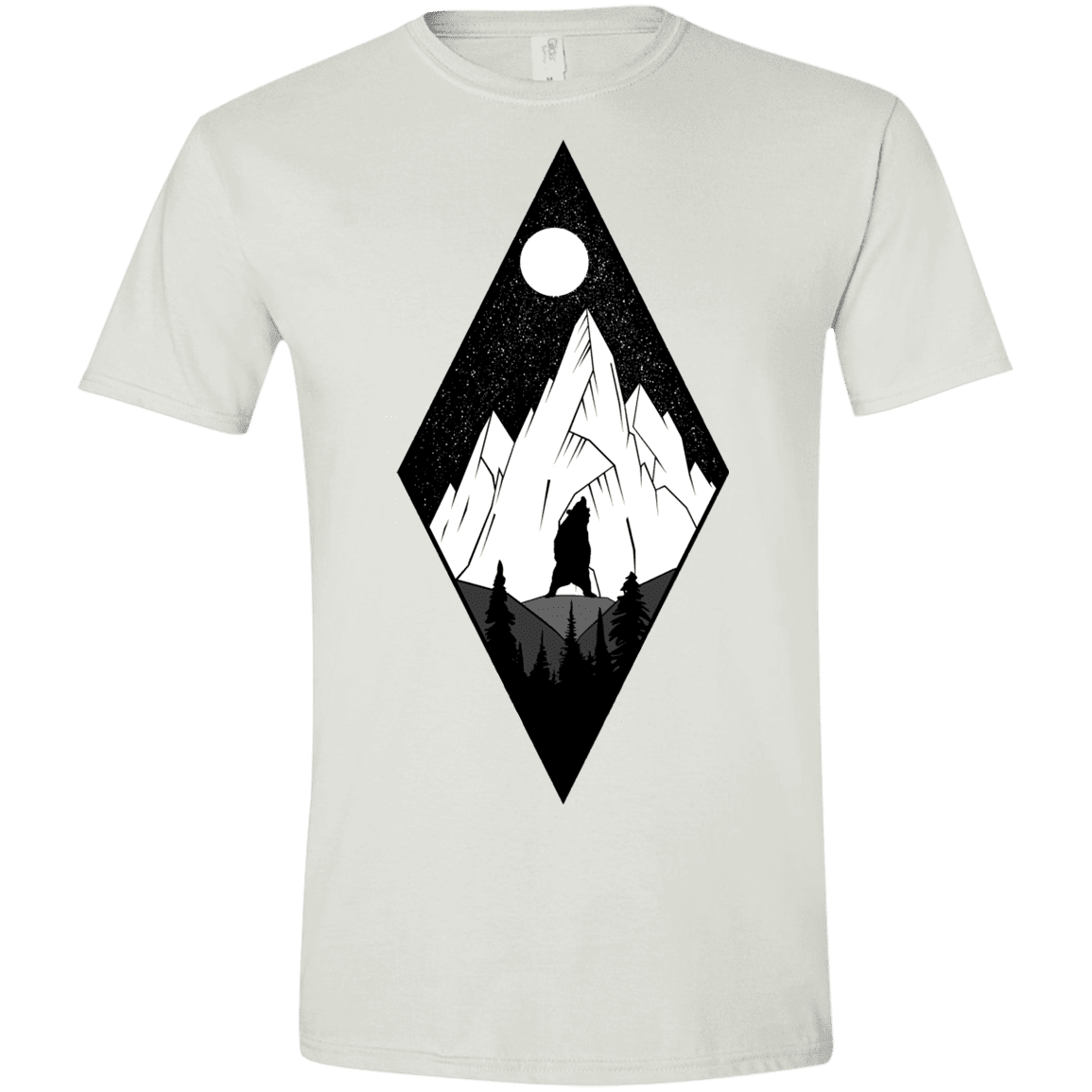 T-Shirts White / X-Small Bear Diamond Men's Semi-Fitted Softstyle