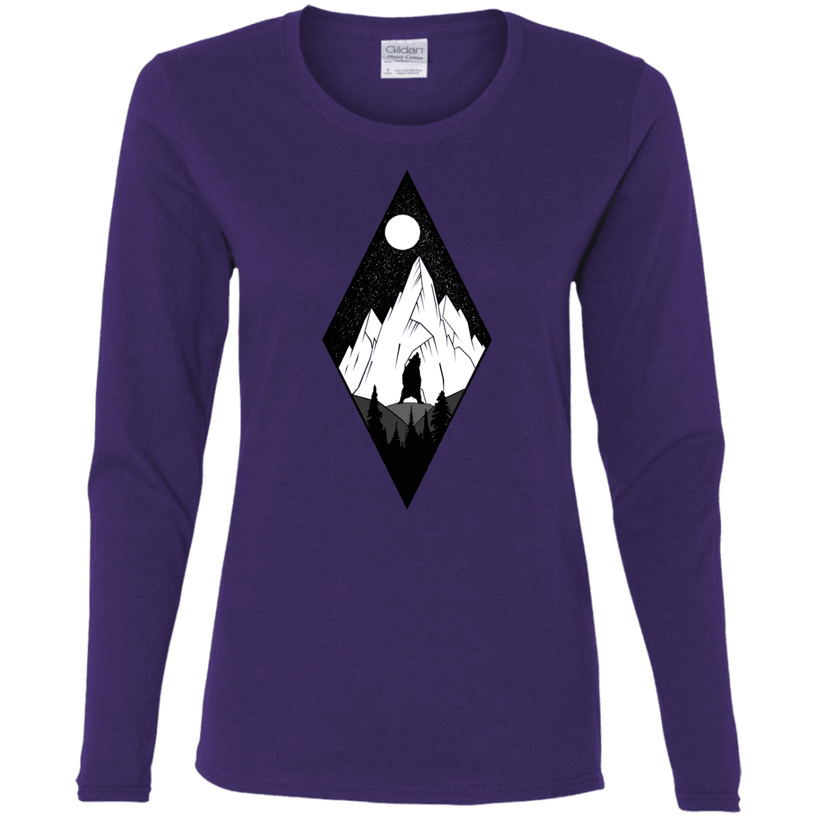 T-Shirts Purple / S Bear Diamond Women's Long Sleeve T-Shirt