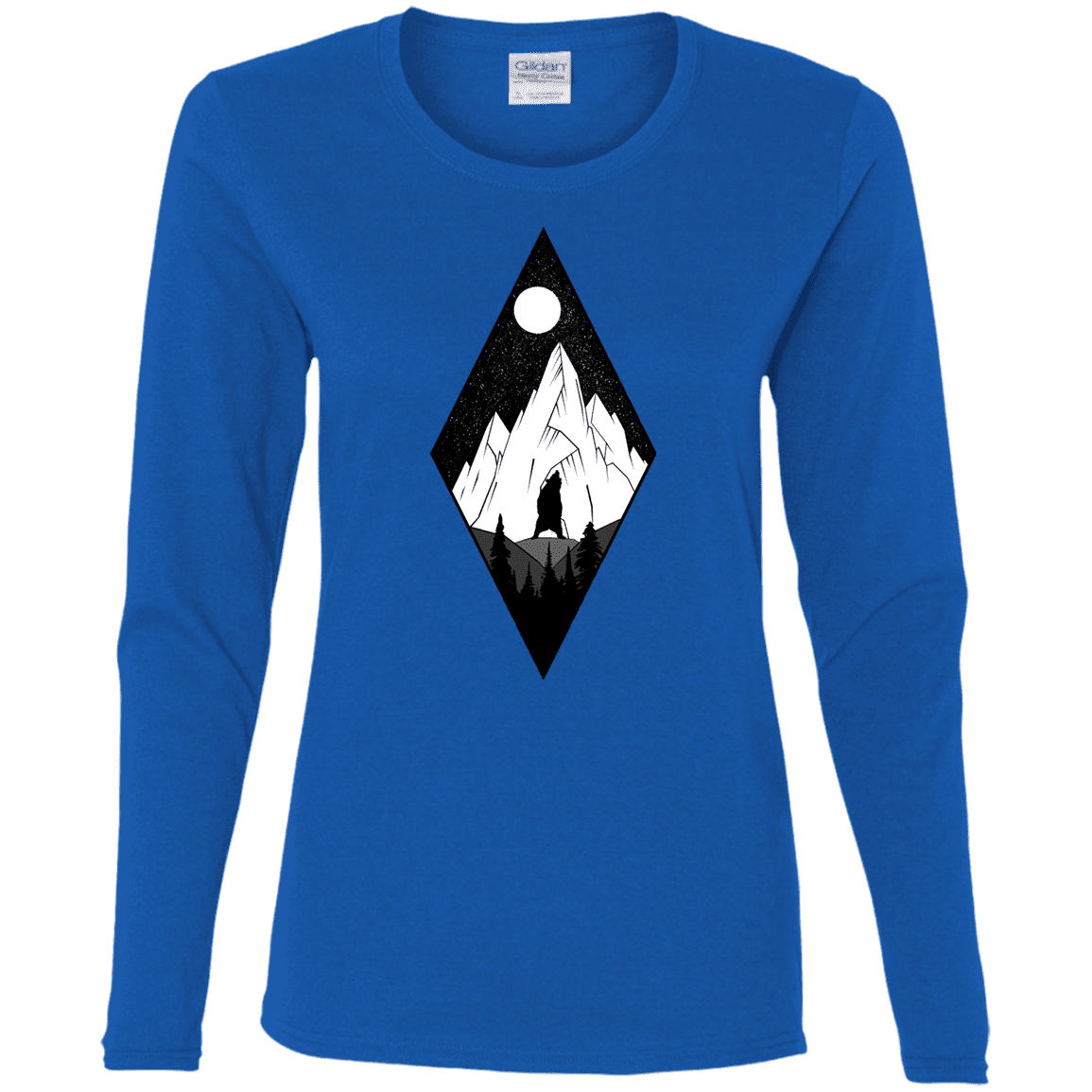 T-Shirts Royal / S Bear Diamond Women's Long Sleeve T-Shirt