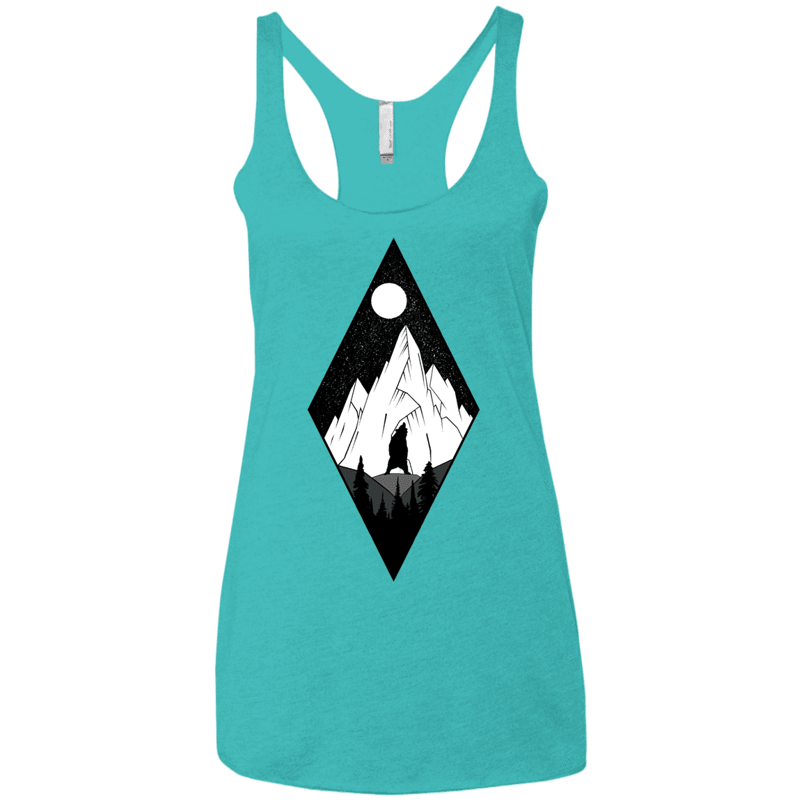 T-Shirts Tahiti Blue / X-Small Bear Diamond Women's Triblend Racerback Tank