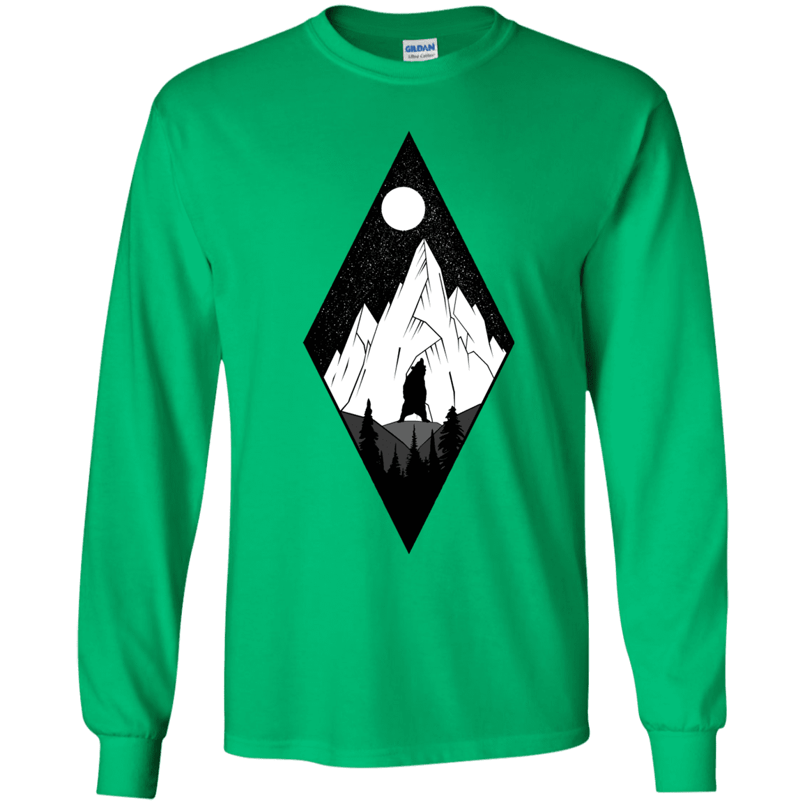 T-Shirts Irish Green / YS Bear Diamond Youth Long Sleeve T-Shirt