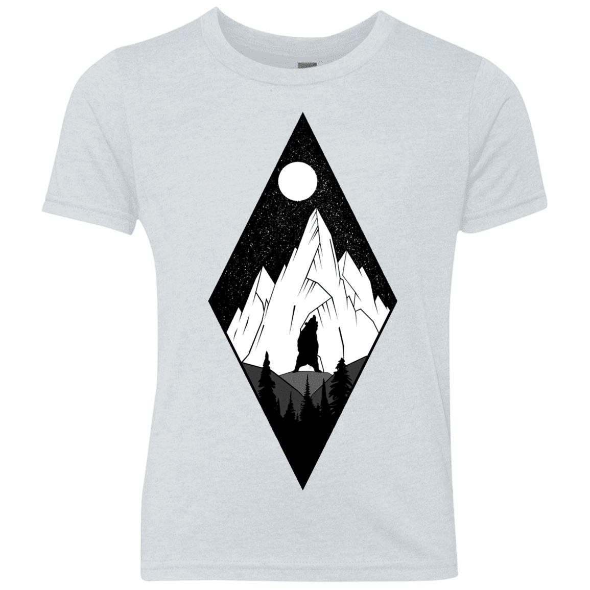 T-Shirts Heather White / YXS Bear Diamond Youth Triblend T-Shirt