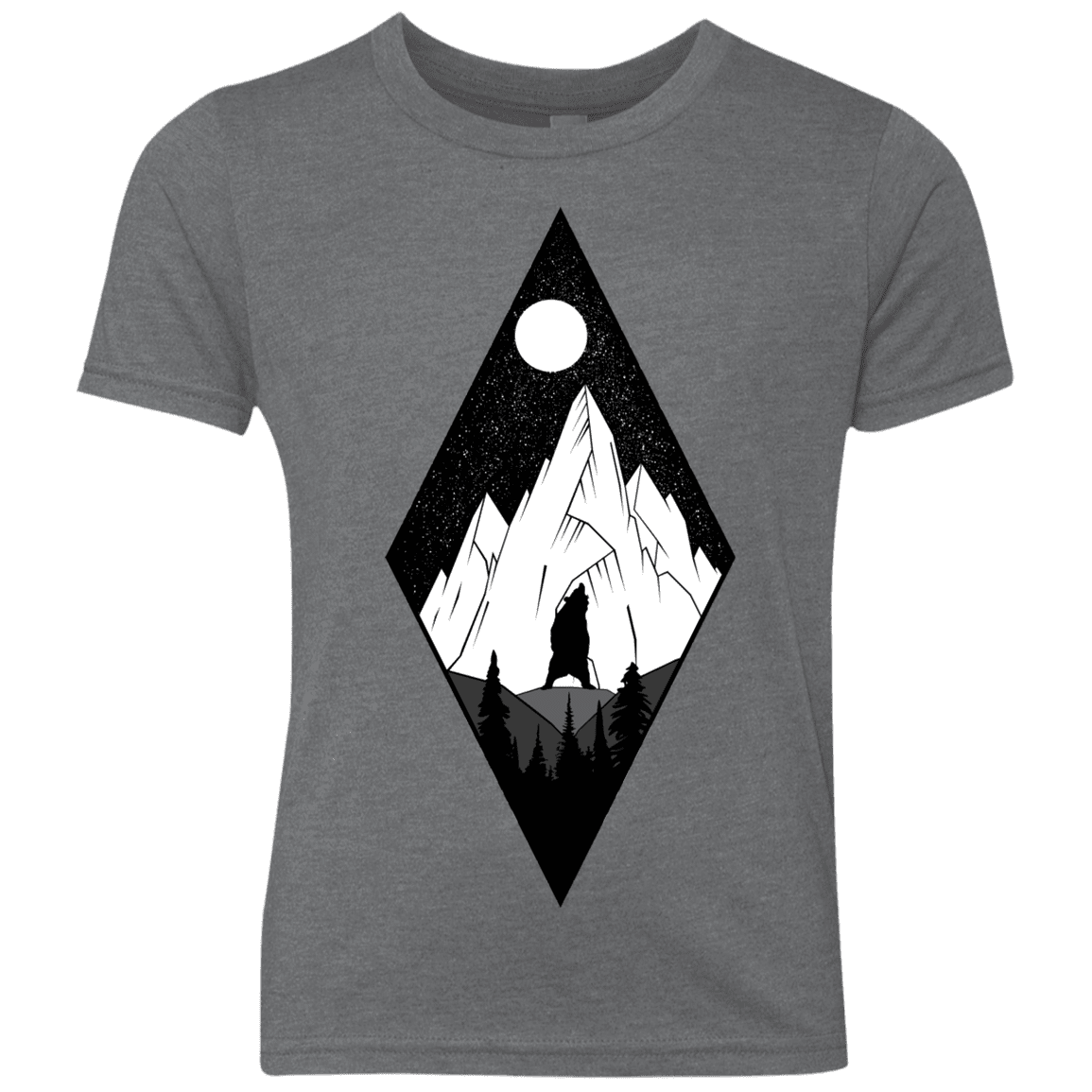 T-Shirts Premium Heather / YXS Bear Diamond Youth Triblend T-Shirt