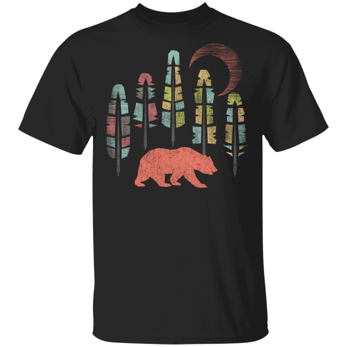 T-Shirts Black / S Bear Feathers T-Shirt