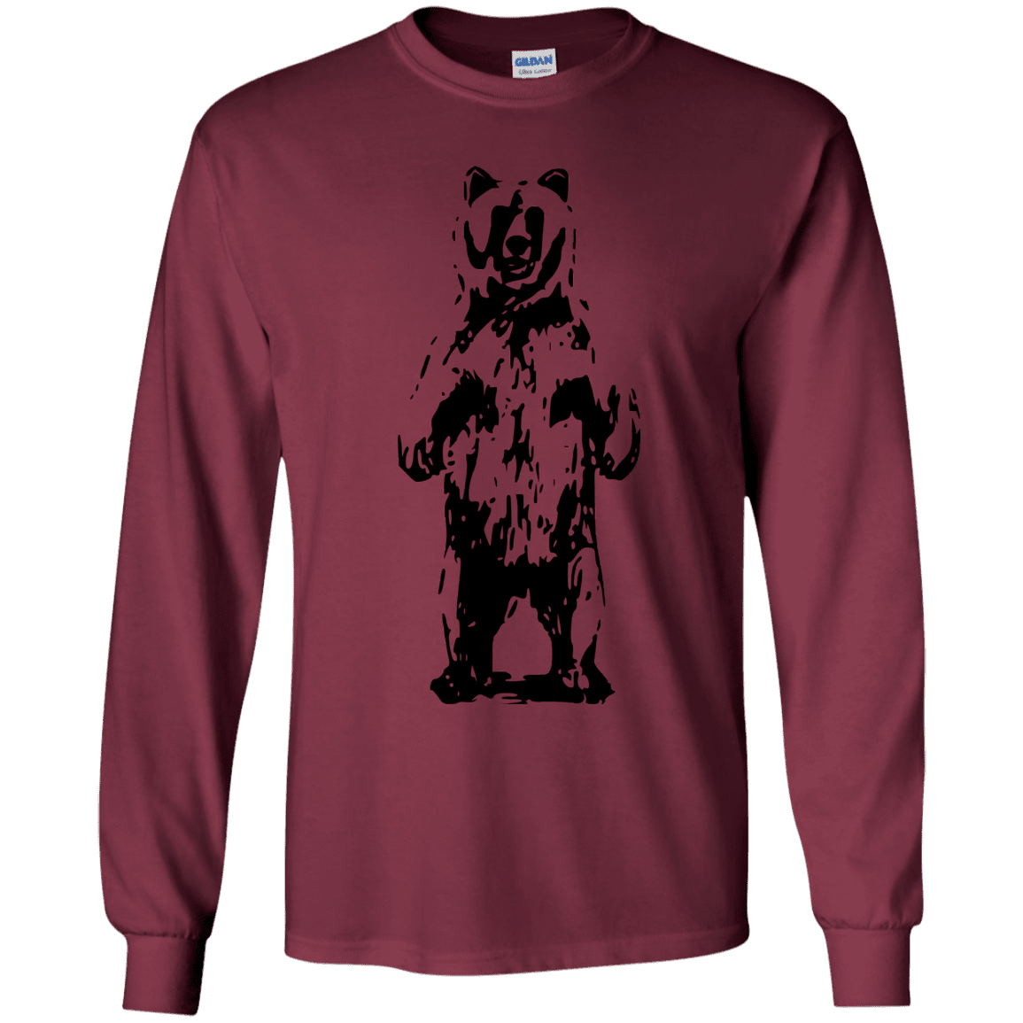 T-Shirts Maroon / YS Bear Hug Youth Long Sleeve T-Shirt