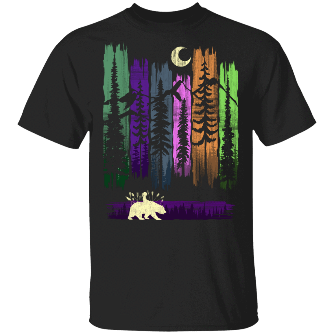 T-Shirts Black / S Bear Leaves T-Shirt