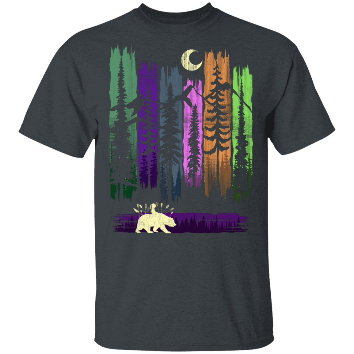 T-Shirts Dark Heather / S Bear Leaves T-Shirt