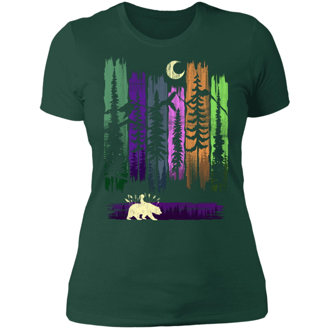 T-Shirts Forest Green / S Bear Leaves Women's Premium T-Shirt