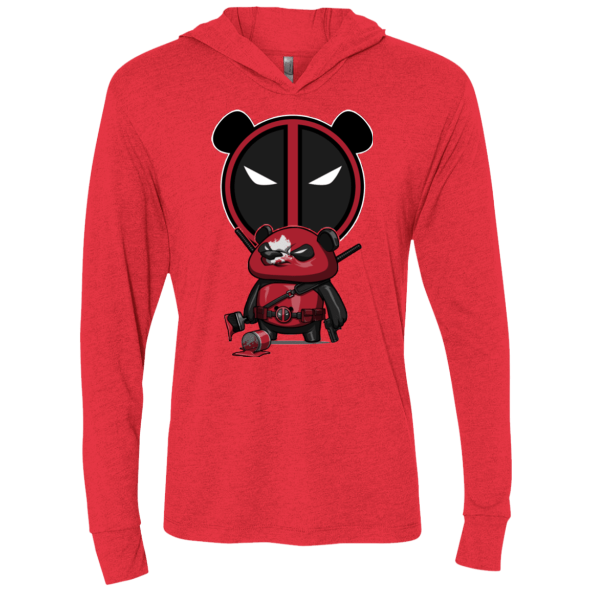 T-Shirts Vintage Red / X-Small Bear Pool Triblend Long Sleeve Hoodie Tee