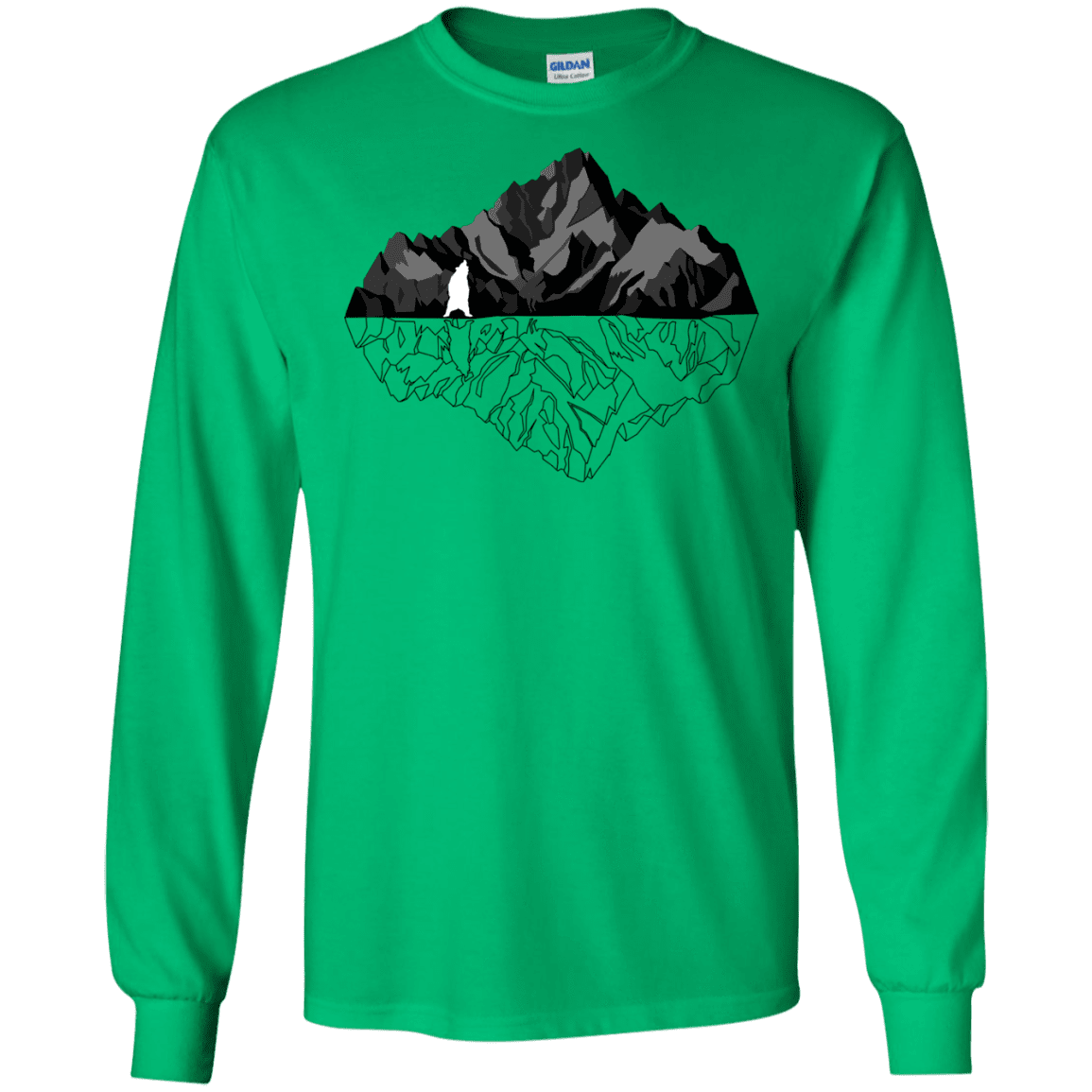 T-Shirts Irish Green / S Bear Reflection Men's Long Sleeve T-Shirt