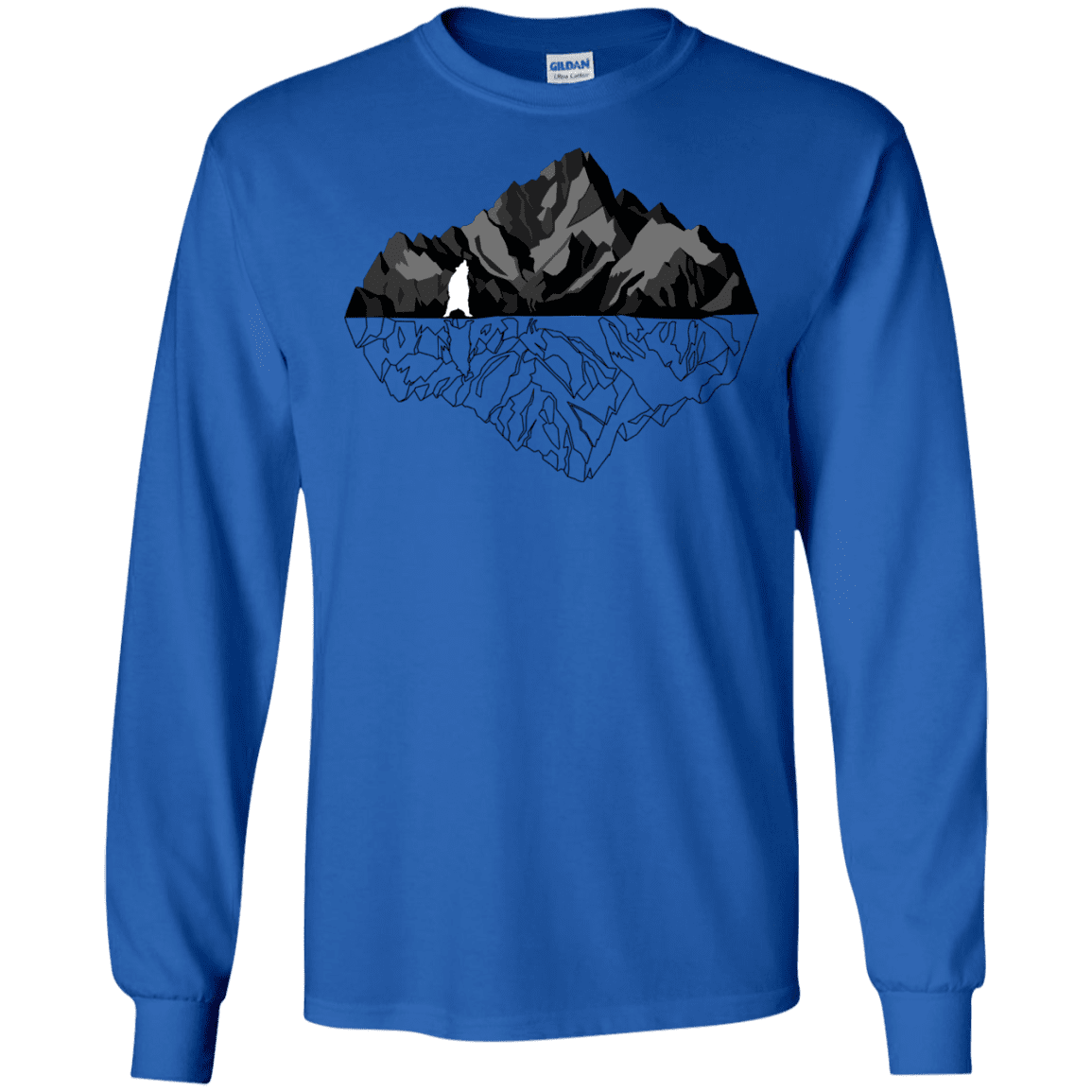 T-Shirts Royal / S Bear Reflection Men's Long Sleeve T-Shirt