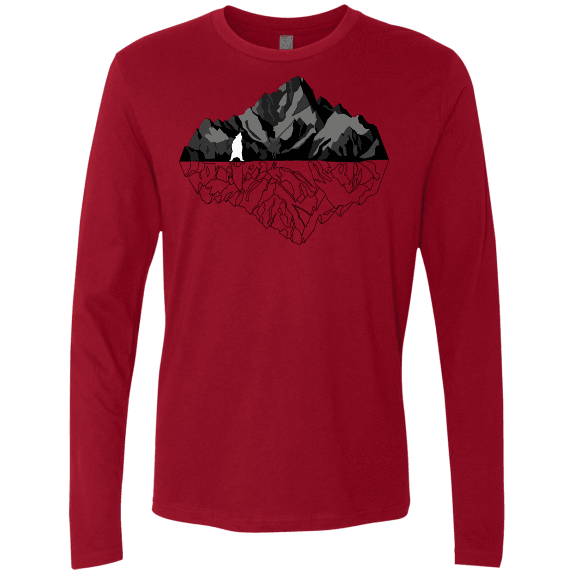 T-Shirts Cardinal / S Bear Reflection Men's Premium Long Sleeve