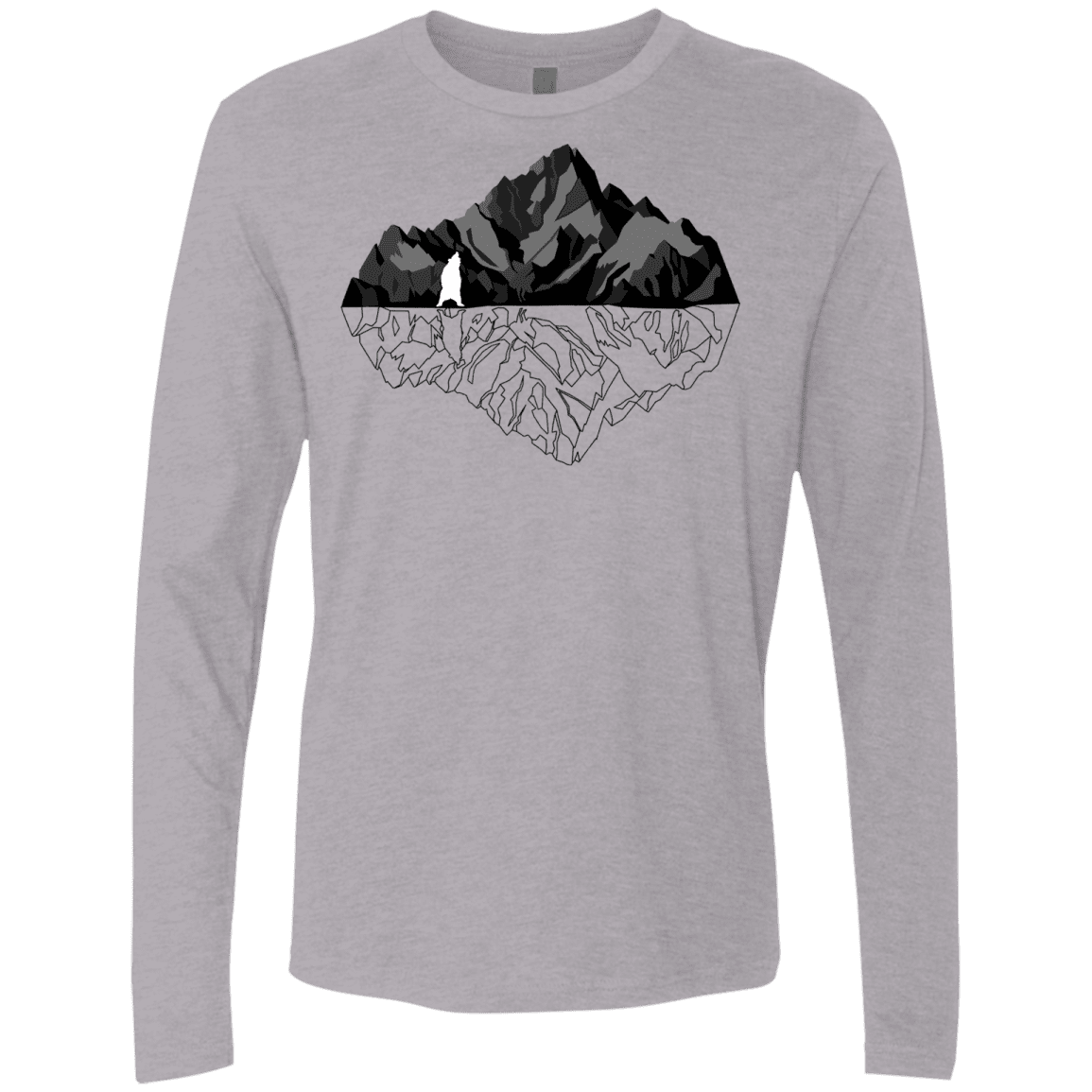 T-Shirts Heather Grey / S Bear Reflection Men's Premium Long Sleeve