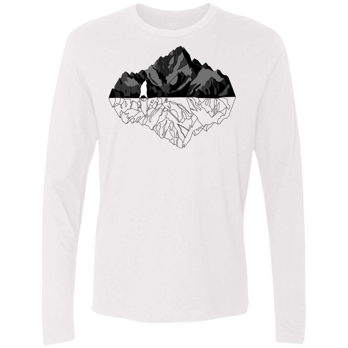 T-Shirts White / S Bear Reflection Men's Premium Long Sleeve