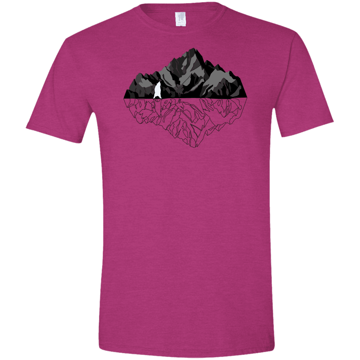 T-Shirts Antique Heliconia / S Bear Reflection Men's Semi-Fitted Softstyle