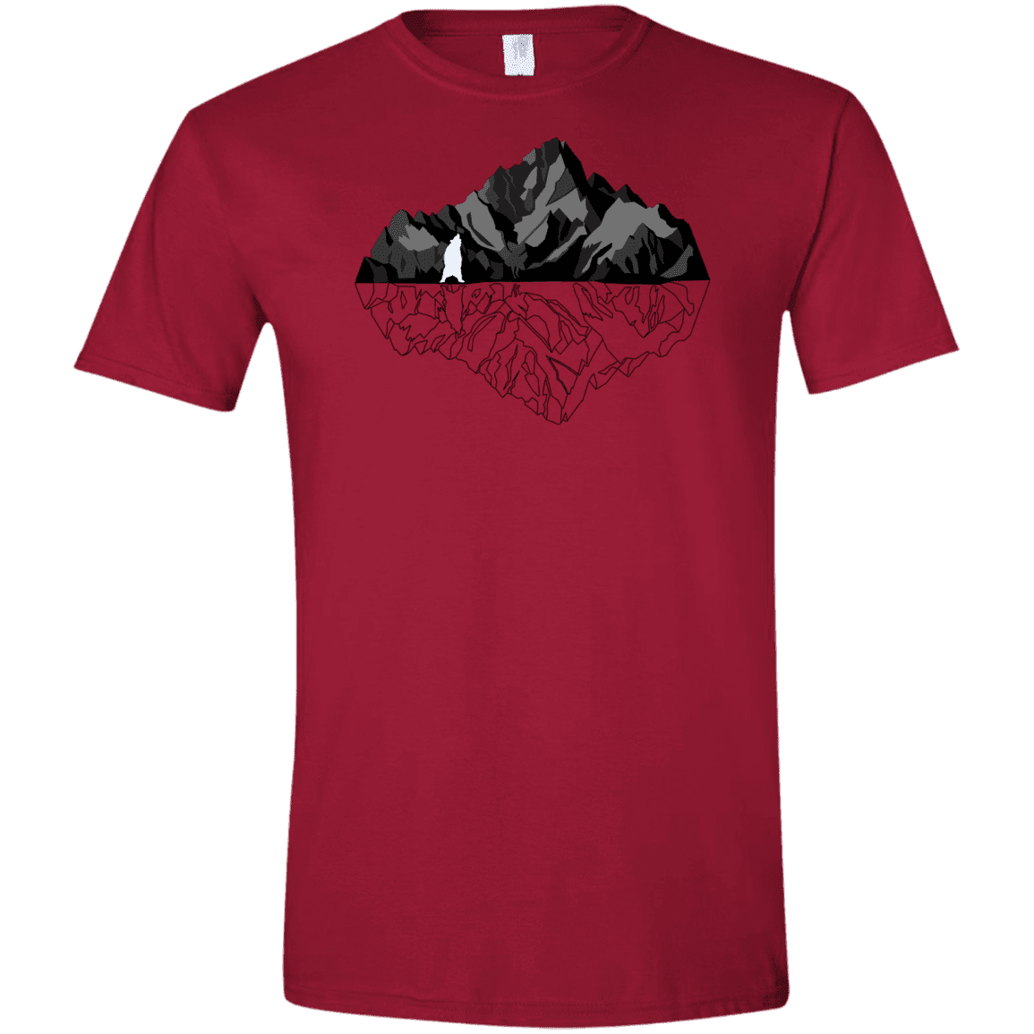T-Shirts Cardinal Red / S Bear Reflection Men's Semi-Fitted Softstyle