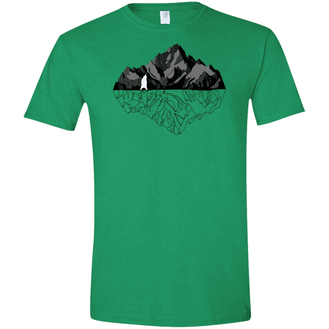 T-Shirts Heather Irish Green / S Bear Reflection Men's Semi-Fitted Softstyle
