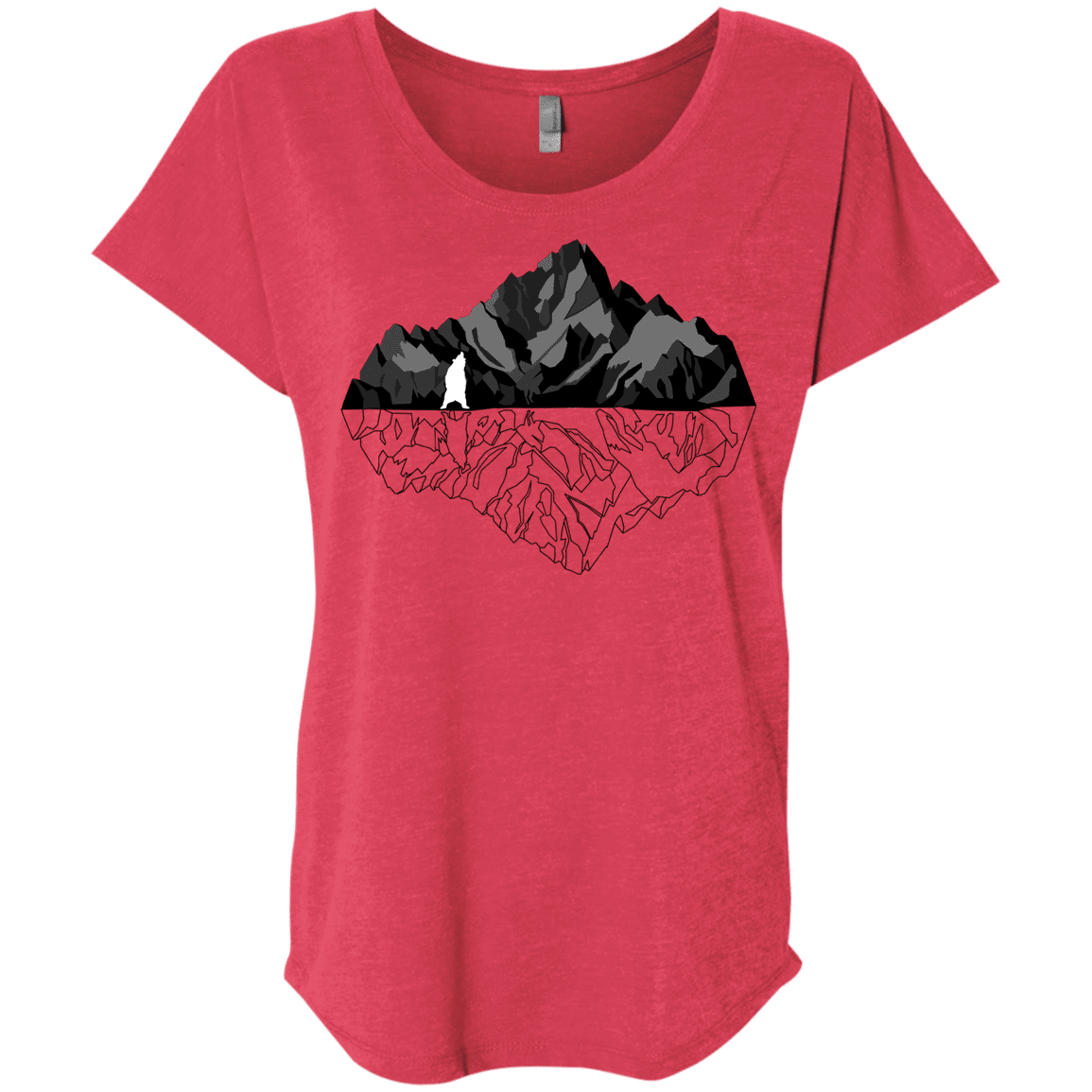 T-Shirts Vintage Red / X-Small Bear Reflection Triblend Dolman Sleeve