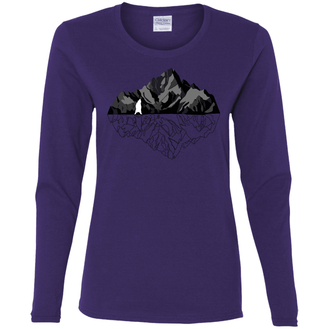 T-Shirts Purple / S Bear Reflection Women's Long Sleeve T-Shirt