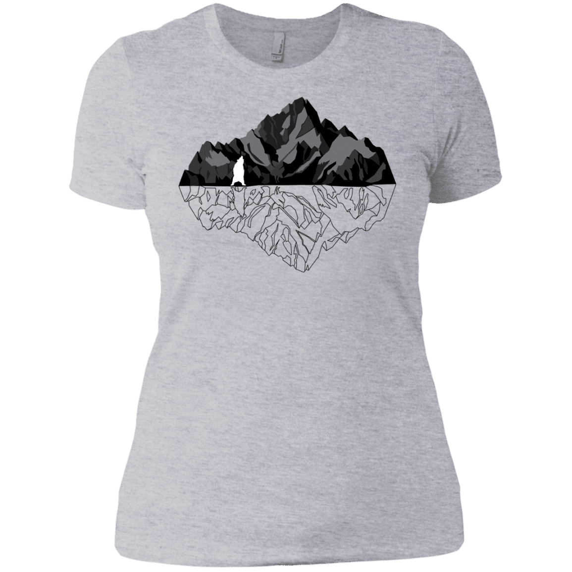 T-Shirts Heather Grey / X-Small Bear Reflection Women's Premium T-Shirt